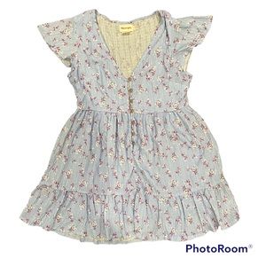 Showpo The World Is Ours Floral Button Front Mini Dress US 8 UK 12 Blue flowers
